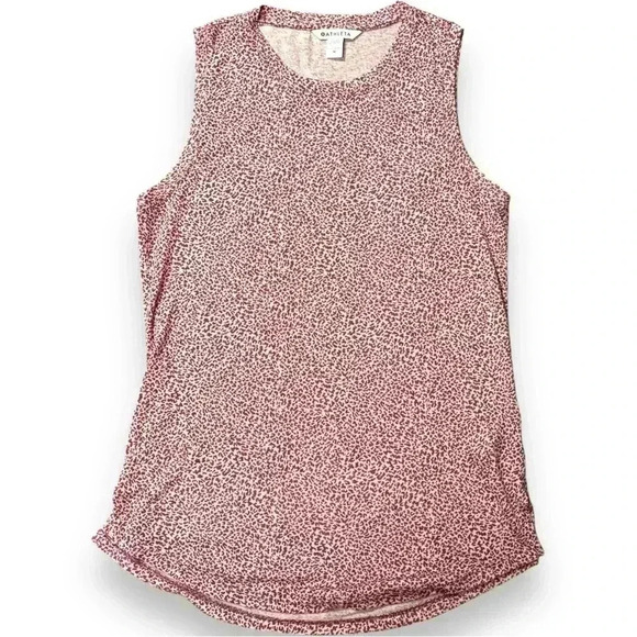 Athleta Women’s Medium Micro Cheetah Bashful Rose Sleeveless Breezy Tank Top - Picture 8 of 16